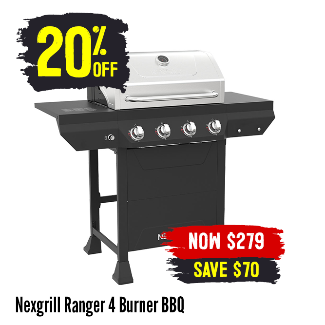 Now $279 20% Off Nexgrill Ranger 4 Burner BBQ | Shop Now